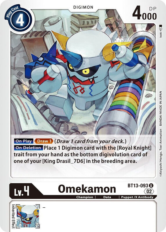 Omekamon BT13-093 U Versus Royal Knights Digimon TCG - guardiangamingtcgs