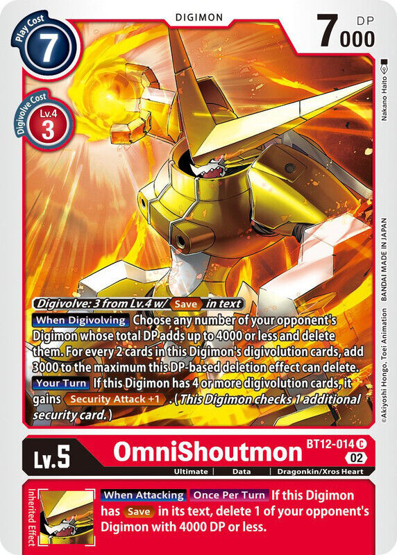 OmniShoutmon BT12-014 C Across Time Digimon TCG - guardiangamingtcgs