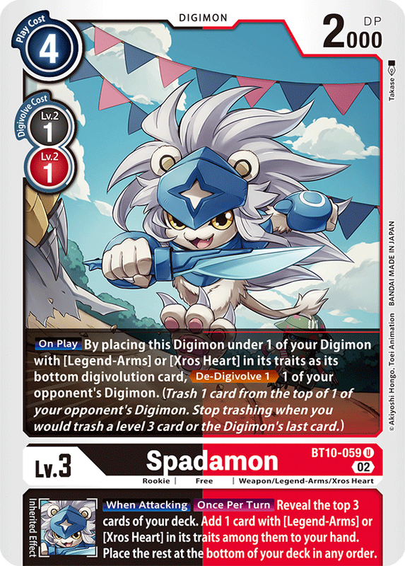 Spadamon BT10-059 U Xros Encounter Digimon TCG - guardiangamingtcgs