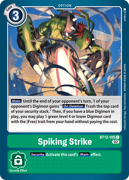 Spiking Strike BT12-105 C Across Time Digimon TCG - guardiangamingtcgs