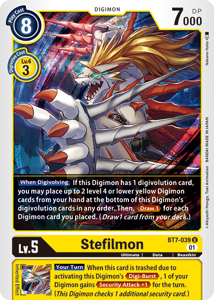 Stefilmon BT7-039 U Next Adventure Digimon TCG - guardiangamingtcgs