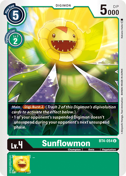 Sunflowmon BT4-054 U Great Legend Digimon TCG - guardiangamingtcgs