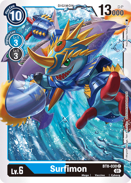 Surfimon BT8-030 C New Awakening Digimon TCG - guardiangamingtcgs