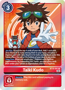 Foil Taiki Kudo BT10-087 R Xros Encounter Digimon TCG - guardiangamingtcgs