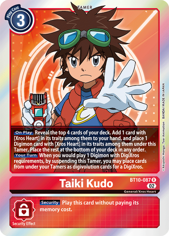 Foil Taiki Kudo BT10-087 R Xros Encounter Digimon TCG - guardiangamingtcgs