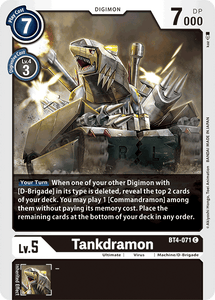 Tankdramon BT4-071 C Great Legend Digimon TCG - guardiangamingtcgs