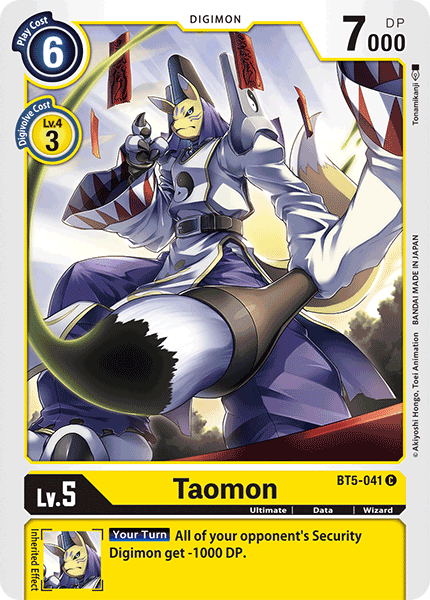 Taomon BT5-041 C Battle of Omni Digimon TCG - guardiangamingtcgs