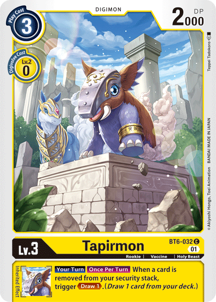 Tapirmon BT6-032 C Double Diamond Digimon TCG - guardiangamingtcgs