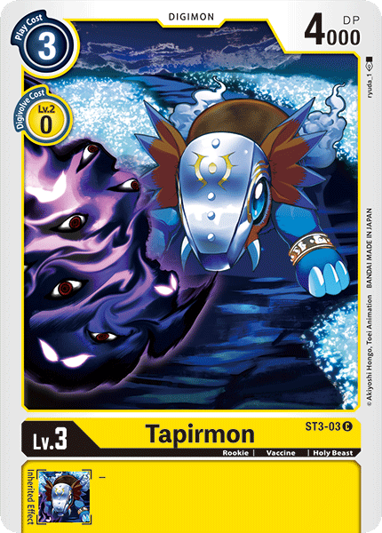Tapirmon ST3-03 C Starter Deck 03: Heaven's Yellow Digimon TCG