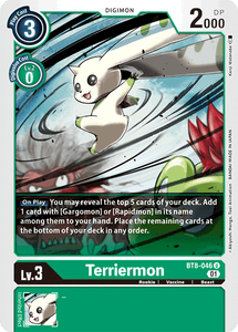 Terriermon BT8-046 U New Awakening Digimon TCG - guardiangamingtcgs