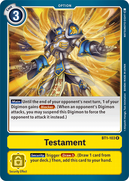 Testament BT1-103 R Release Special Booster Digimon TCG