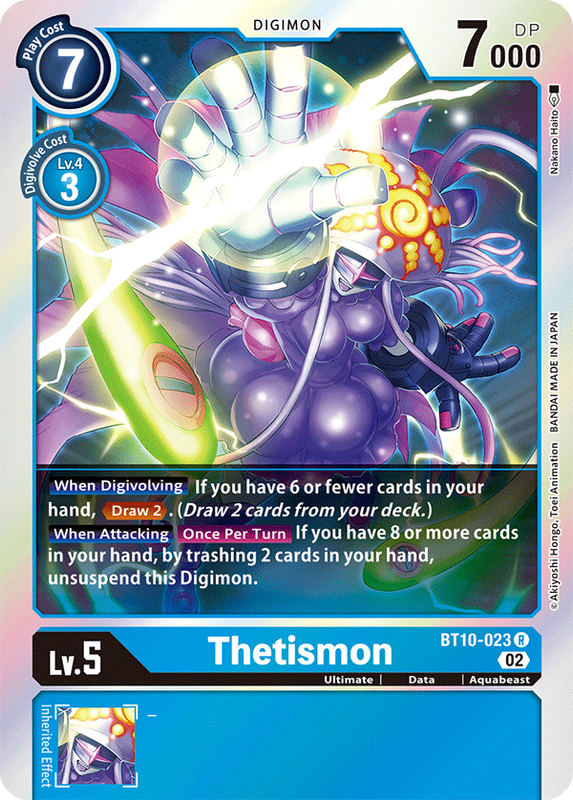 Foil Thetismon BT10-023 R Xros Encounter Digimon TCG - guardiangamingtcgs