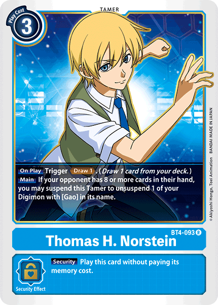 Thomas H. Norstein BT4-093 R Great Legend Digimon TCG - guardiangamingtcgs