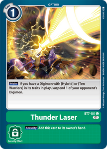 Thunder Laser BT7-101 C Next Adventure Digimon TCG - guardiangamingtcgs