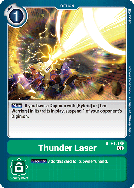 Thunder Laser BT7-101 C Next Adventure Digimon TCG - guardiangamingtcgs