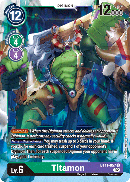 Foil Titamon BT11-057 U Dimensional Phase Digimon TCG - guardiangamingtcgs