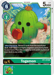 Togemon BT1-074 R Release Special Booster Digimon TCG - guardiangamingtcgs