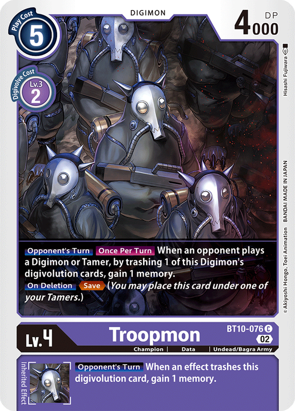 Troopmon BT10-076 C Xros Encounter Digimon TCG - guardiangamingtcgs