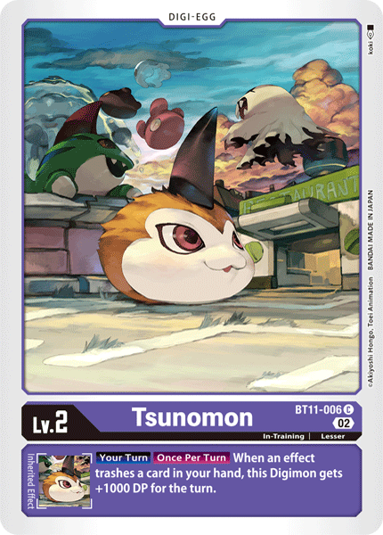 Tsunomon BT11-006 C Dimensional Phase Digimon TCG - guardiangamingtcgs