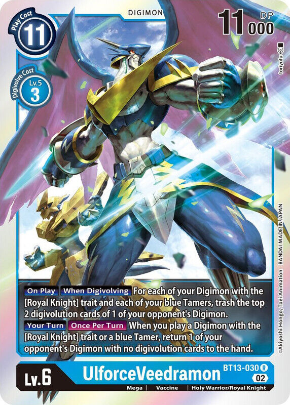 Foil UlforceVeedramon BT13-030 R Versus Royal Knights Digimon TCG - guardiangamingtcgs