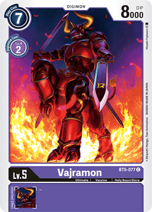 Vajramon BT5-077 C Battle of Omni Digimon TCG - guardiangamingtcgs