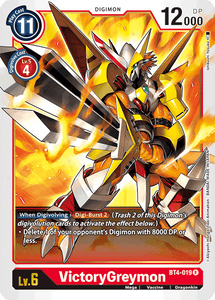 VictoryGreymon BT4-019 R Great Legend Digimon TCG - guardiangamingtcgs