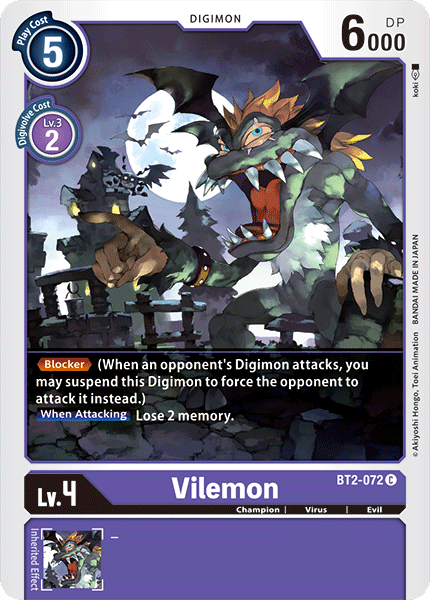 Vilemon BT2-072 C Release Special Booster Digimon TCG - guardiangamingtcgs