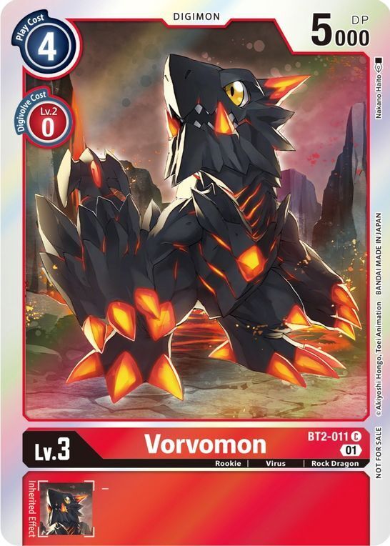 Foil Vorvomon (ST-11 Special Entry Pack) BT2-011 C Release Special Booster Digimon TCG - guardiangamingtcgs