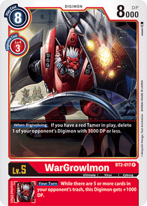 WarGrowlmon BT2-017 R Release Special Booster Digimon TCG - guardiangamingtcgs