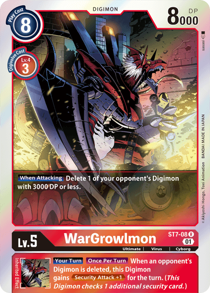 Foil WarGrowlmon ST7-08 R Starter Deck 07: Gallantmon Digimon TCG - guardiangamingtcgs