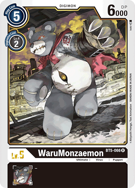 WaruMonzaemon BT5-066 R Battle of Omni Digimon TCG - guardiangamingtcgs