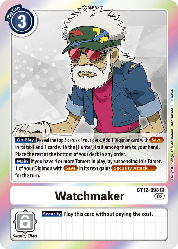 Foil Watchmaker BT12-098 R Across Time Digimon TCG - guardiangamingtcgs