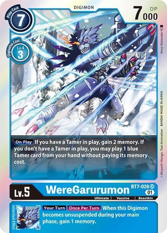 Foil WereGarurumon BT7-026 SR Next Adventure Digimon TCG - guardiangamingtcgs