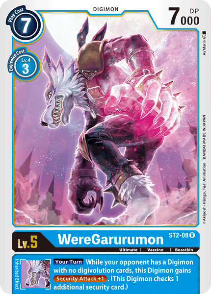 WereGarurumon - ST2-08 (Tamer Party Vol. 2 Promo) ST2-08 R Starter Deck 02: Cocytus Blue Digimon TCG - guardiangamingtcgs