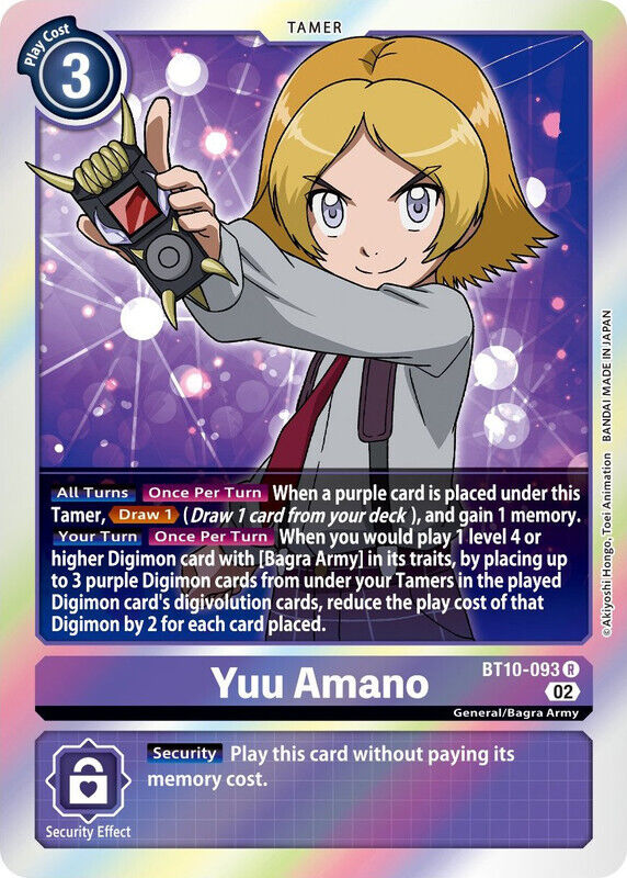 Foil Yuu Amano BT10-093 R Xros Encounter Digimon TCG - guardiangamingtcgs