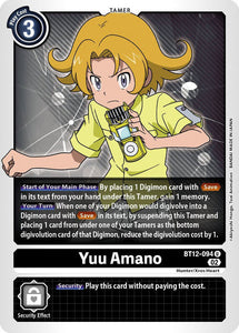 Yuu Amano BT12-094 U Across Time Digimon TCG - guardiangamingtcgs