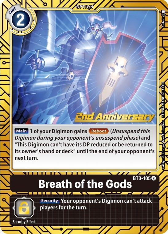 Foil Breath of the Gods (2nd Anniversary Card Set) BT3-105 R Release Special Booster Digimon TCG - guardiangamingtcgs