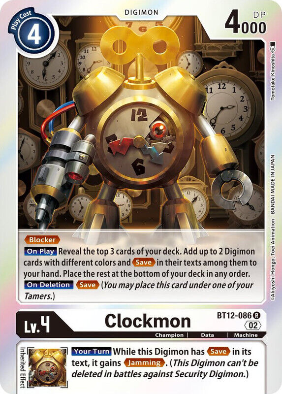 Foil Clockmon BT12-086 R Across Time Digimon TCG - guardiangamingtcgs