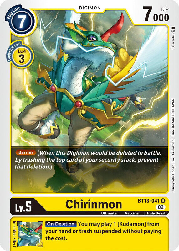 Chirinmon BT13-041 U Versus Royal Knights Digimon TCG - guardiangamingtcgs