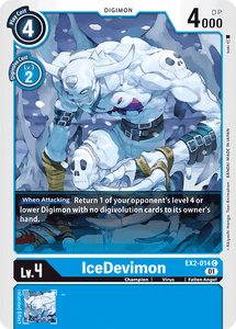 IceDevimon EX2-014 C Digital Hazard Digimon TCG - guardiangamingtcgs