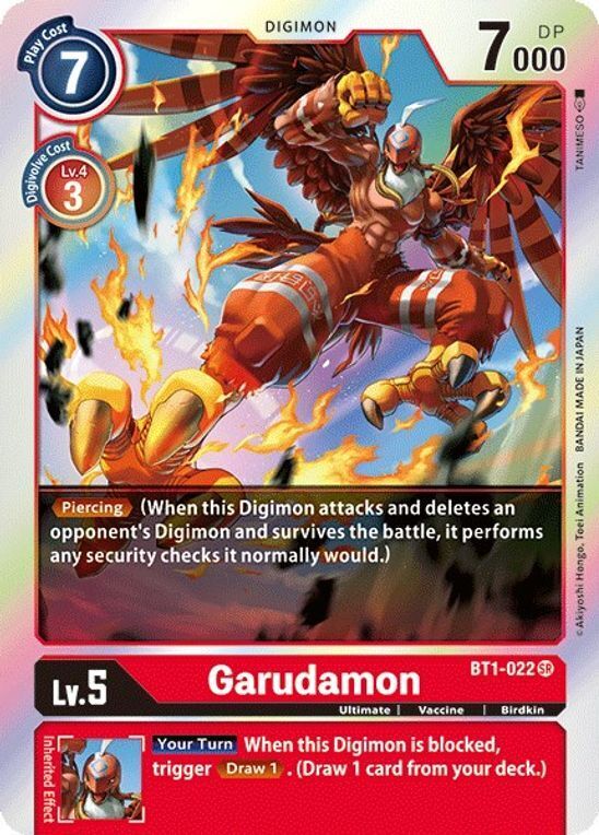 Foil Garudamon - BT1-022 SR Release Special Booster Digimon TCG - guardiangamingtcgs