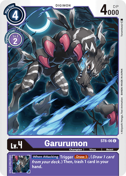 Garurumon ST6-06 C Starter Deck 06: Venomous Violet Digimon TCG - guardiangamingtcgs
