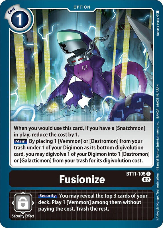 Foil Fusionize BT11-105 U Dimensional Phase Digimon TCG - guardiangamingtcgs