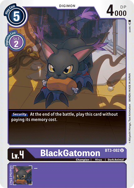 BlackGatomon BT3-082 U Release Special Booster Digimon TCG - guardiangamingtcgs