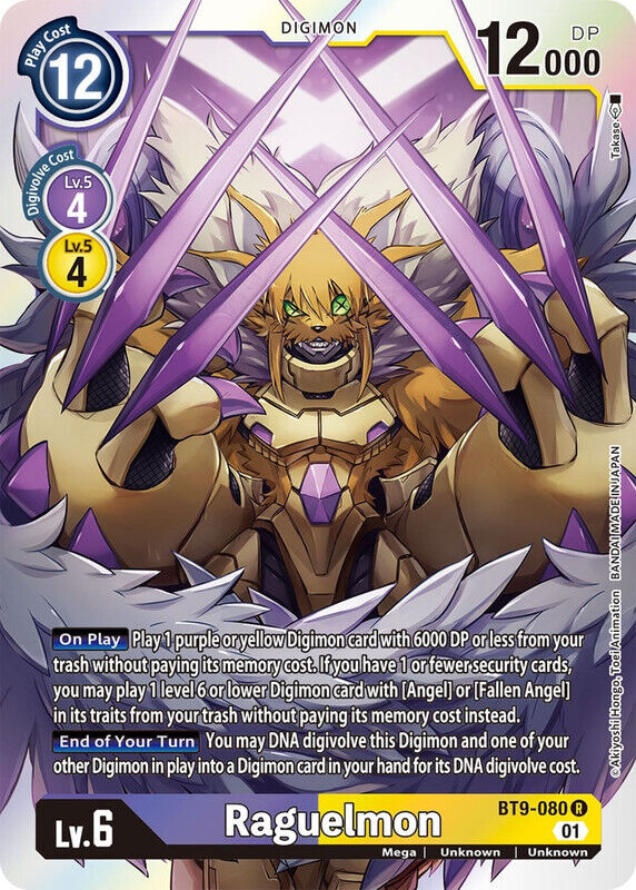 Foil Raguelmon BT9-080 R X Record Digimon TCG - guardiangamingtcgs