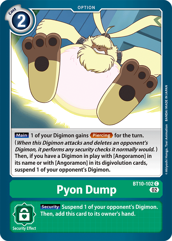 Pyon Dump BT10-102 C Xros Encounter Digimon TCG - guardiangamingtcgs