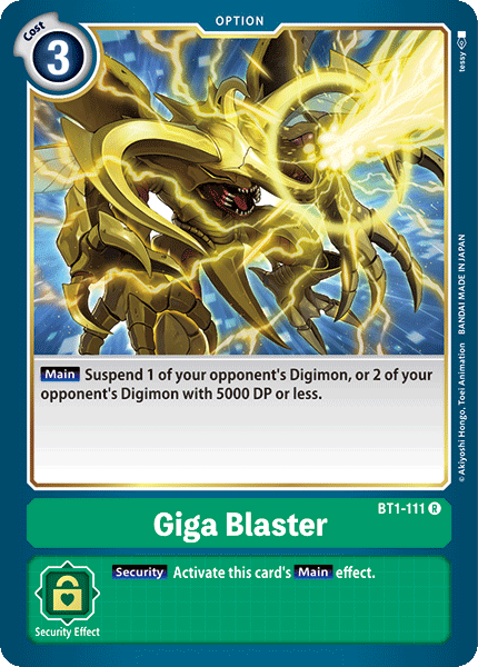 Giga Blaster BT1-111 R Release Special Booster Digimon TCG - guardiangamingtcgs