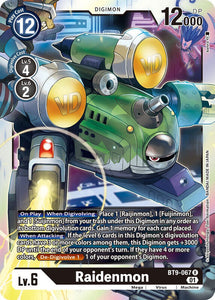 Foil Raidenmon BT9-067 R X Record Digimon TCG - guardiangamingtcgs