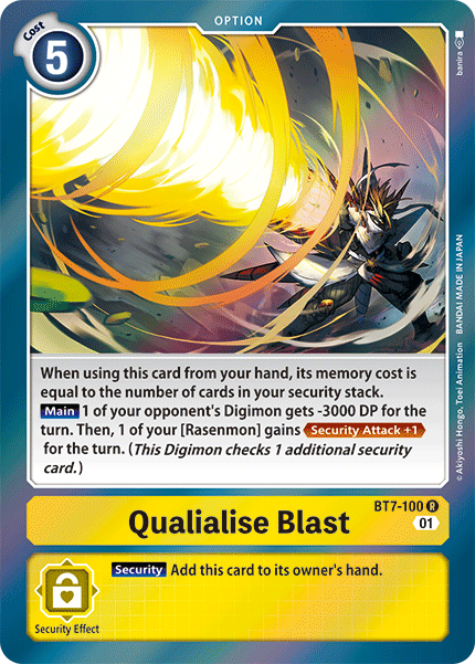 Foil Qualialise Blast BT7-100 R Next Adventure Digimon TCG - guardiangamingtcgs