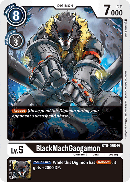 BlackMachGaogamon BT5-068 C Battle of Omni Digimon TCG - guardiangamingtcgs